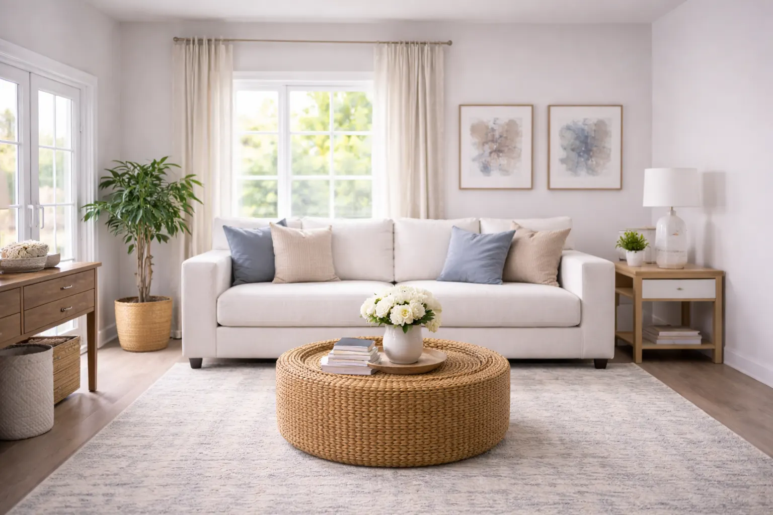 Whole-home indoor environmental assessment of a bright living space